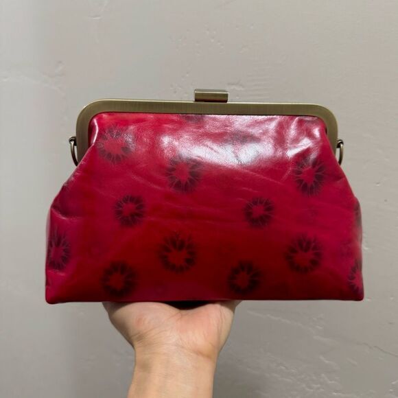 Red Cowhide Leather Handmade Push-lock Purse/Crossbody Includes  Small Clutch - Picture 4 of 16